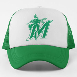 NEW Miami Marlins St Patricks Foam Trucker Snapback Hat 2TONE GREEN
